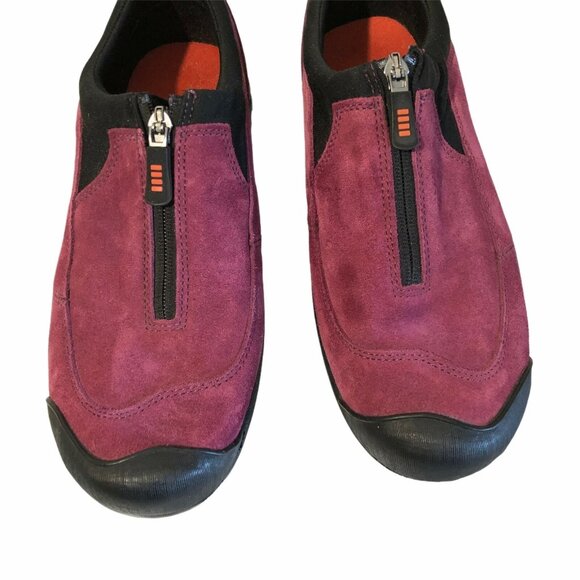 Land's End Shoe 322424 All Weather Zip Loafer Womens 8.5 B Purple Suede - Picture 2 of 11